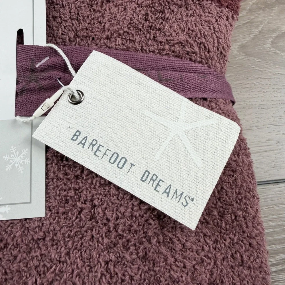 Barefoot Dreams Unisex CozyChic Tri-Color Blanket Black Currant One Size